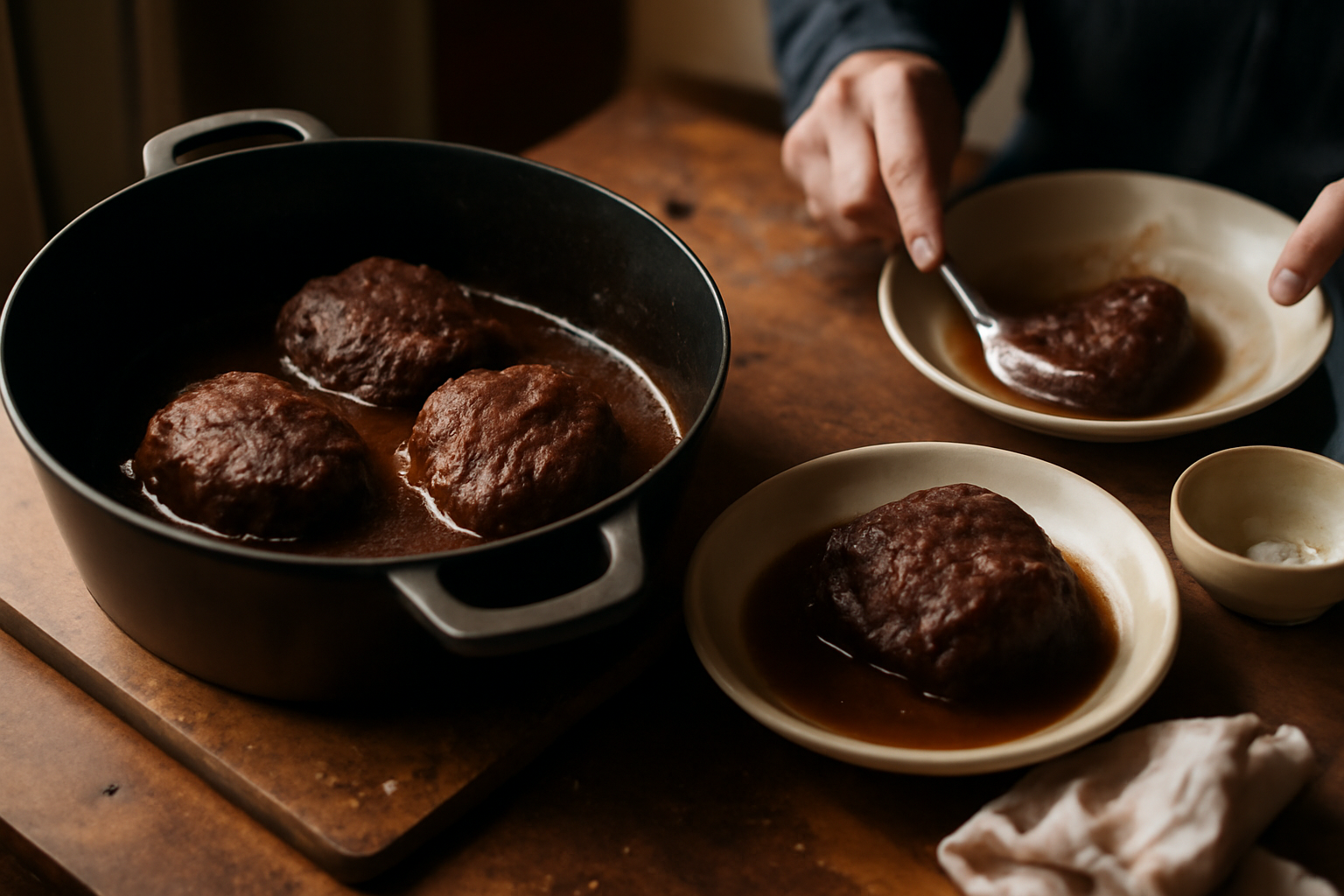 Photograph illustrating Braising: the technique that makes cheap cuts worth it