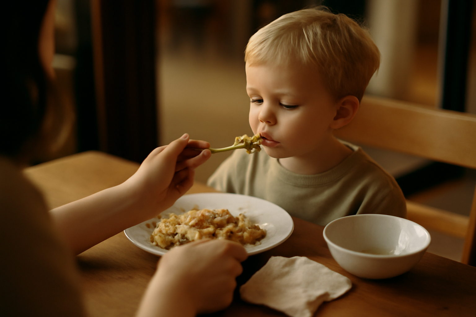 Photograph illustrating Feeding a child with allergies at a restaurant
