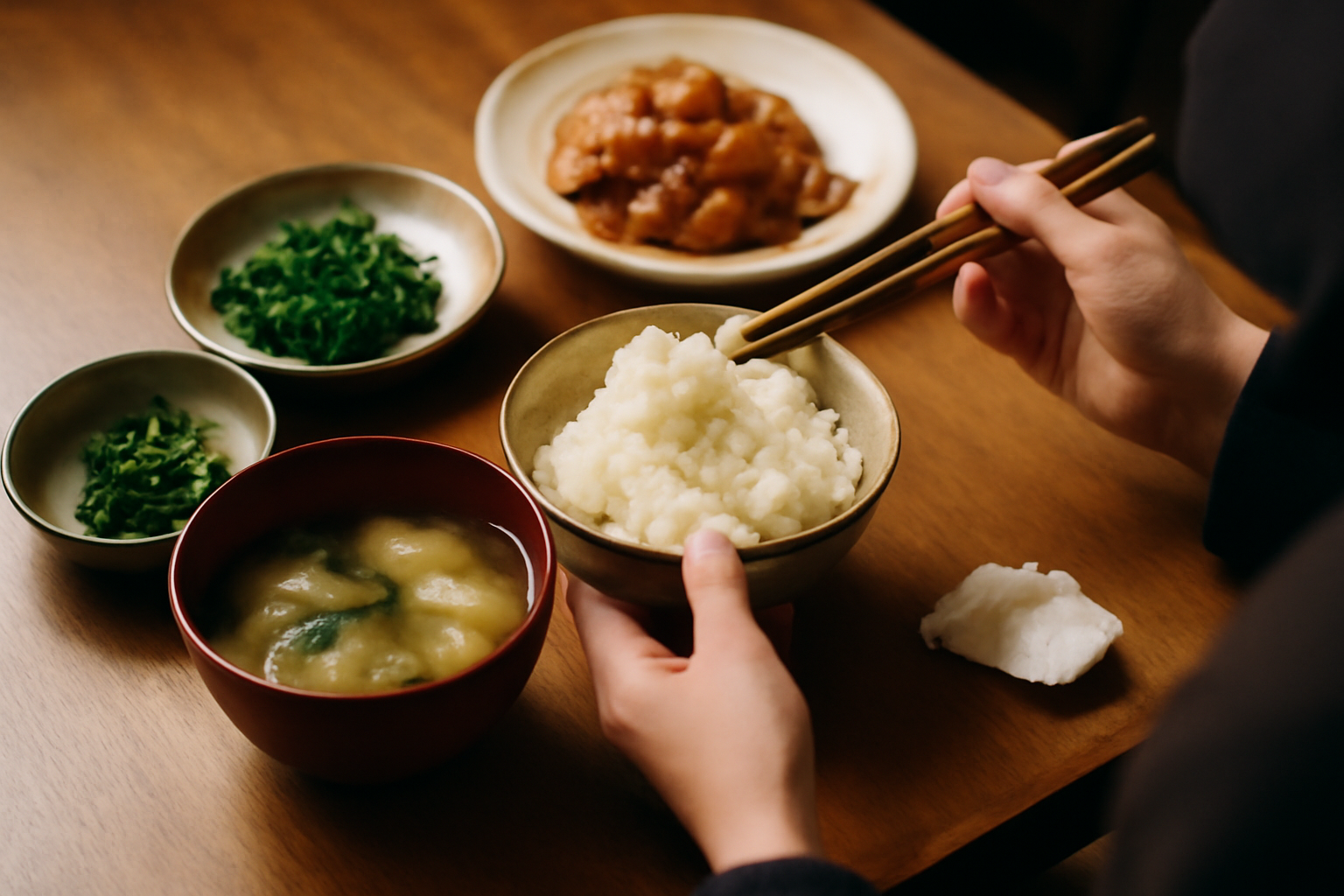 Photograph illustrating The rhythm of a Japanese meal