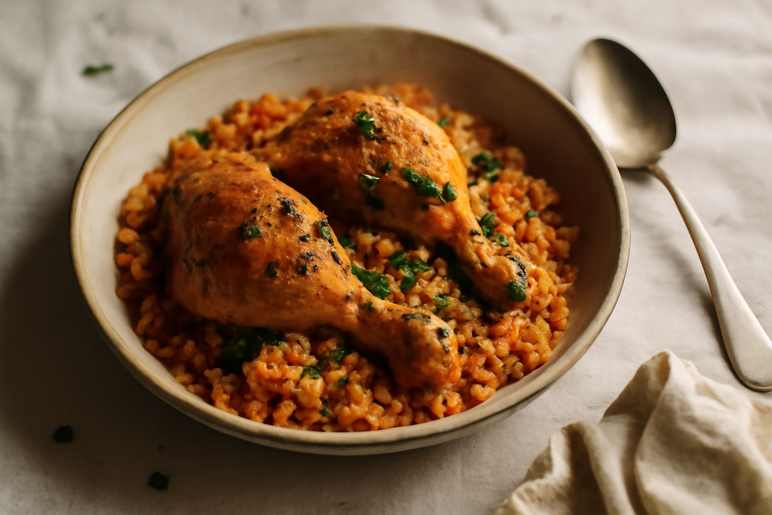 Arroz con Pollo, served