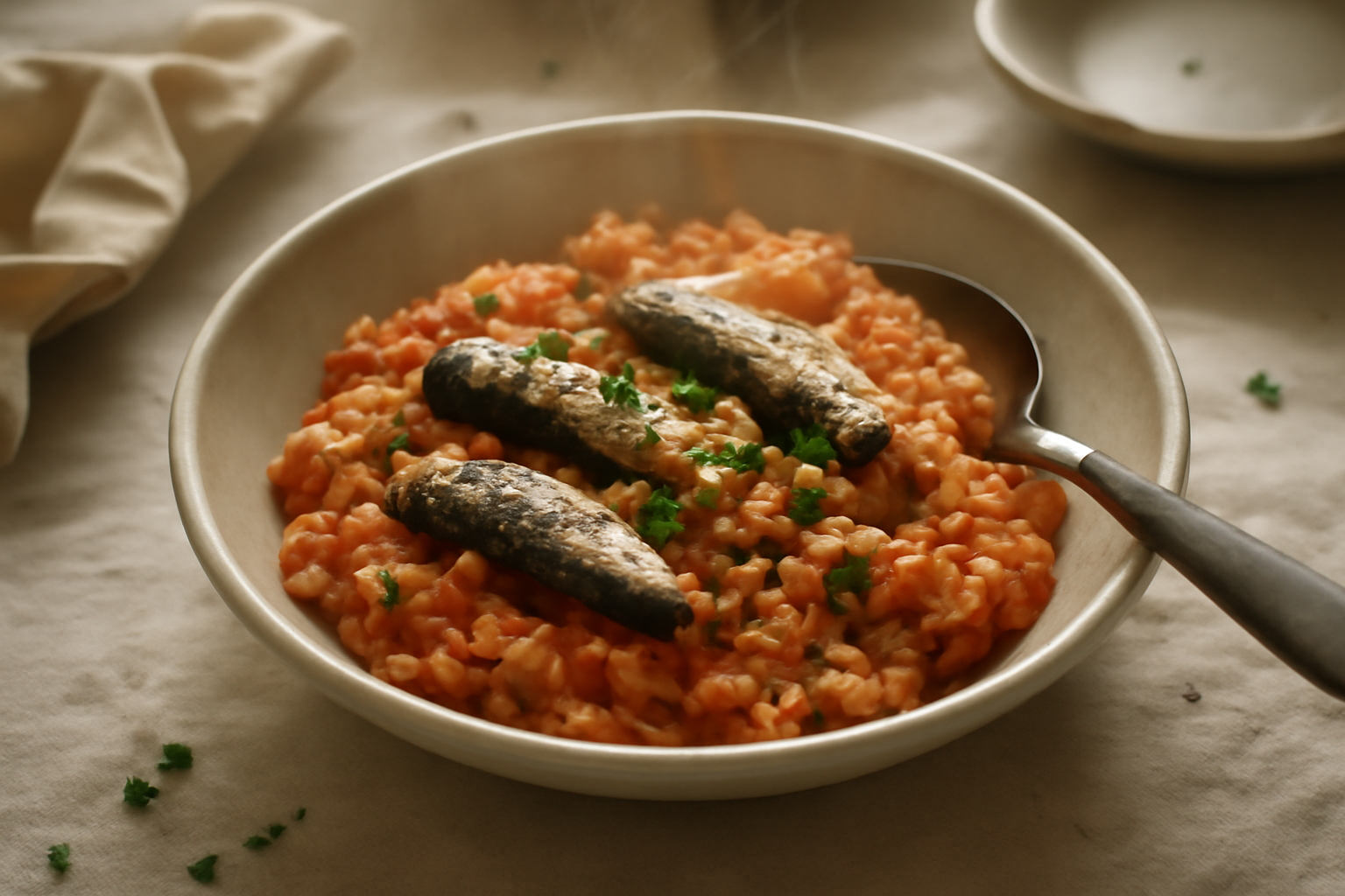Arroz de Sardinha, served