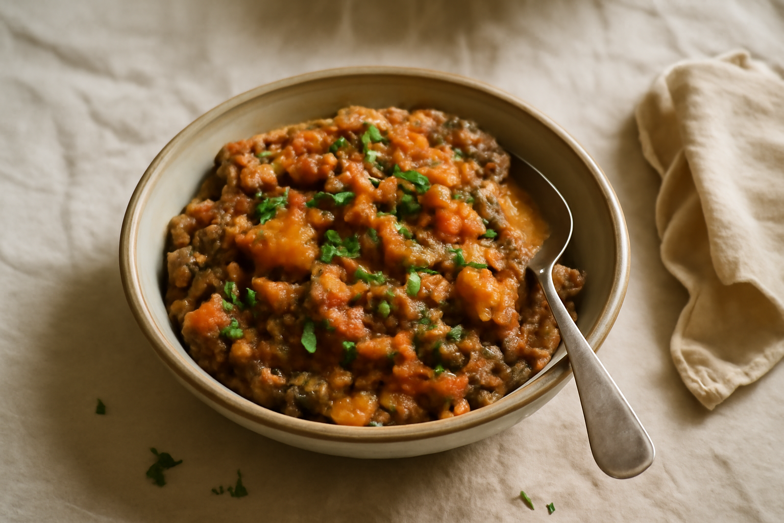 Baingan Aloo Bharta, served