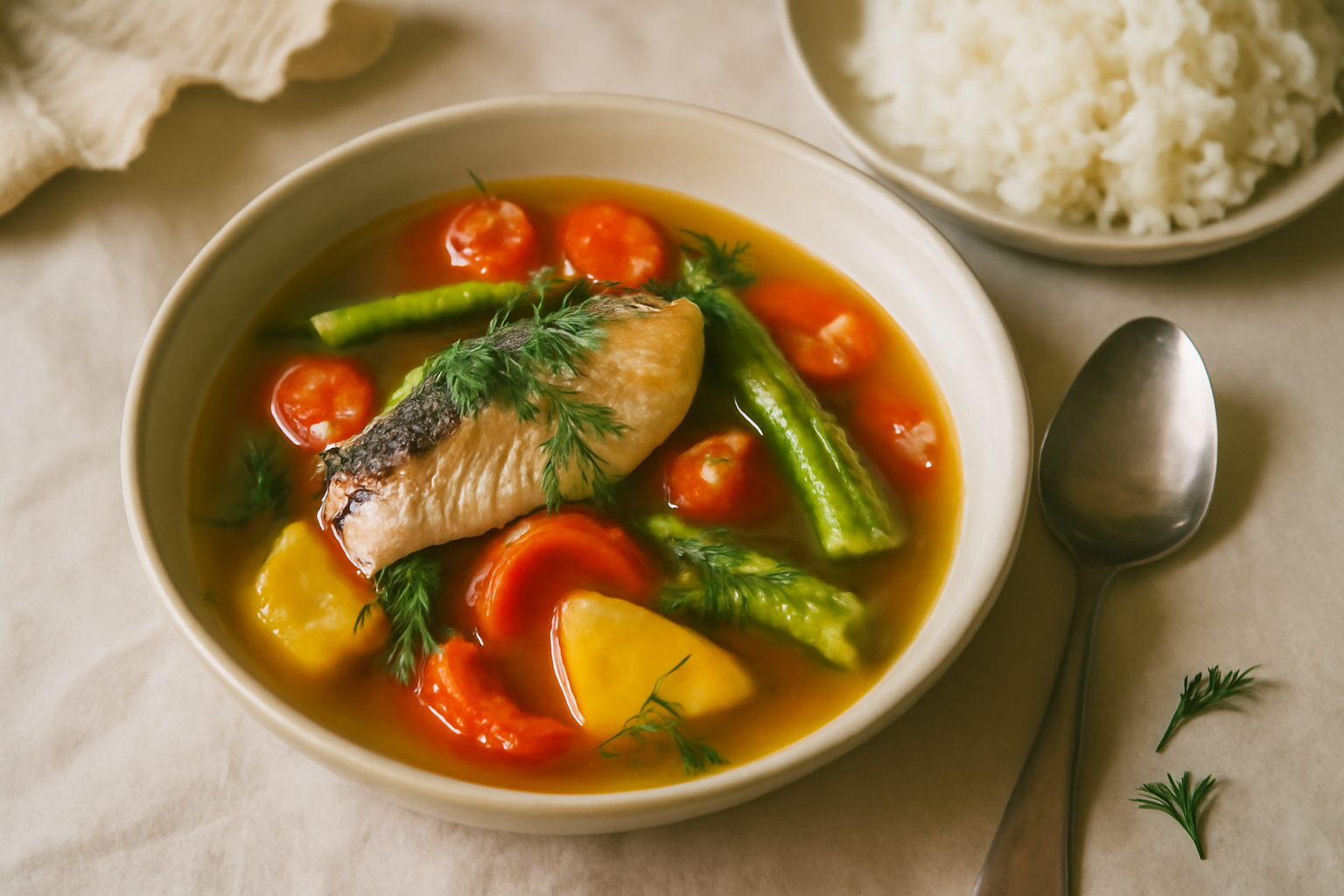 Canh Chua Cá, served