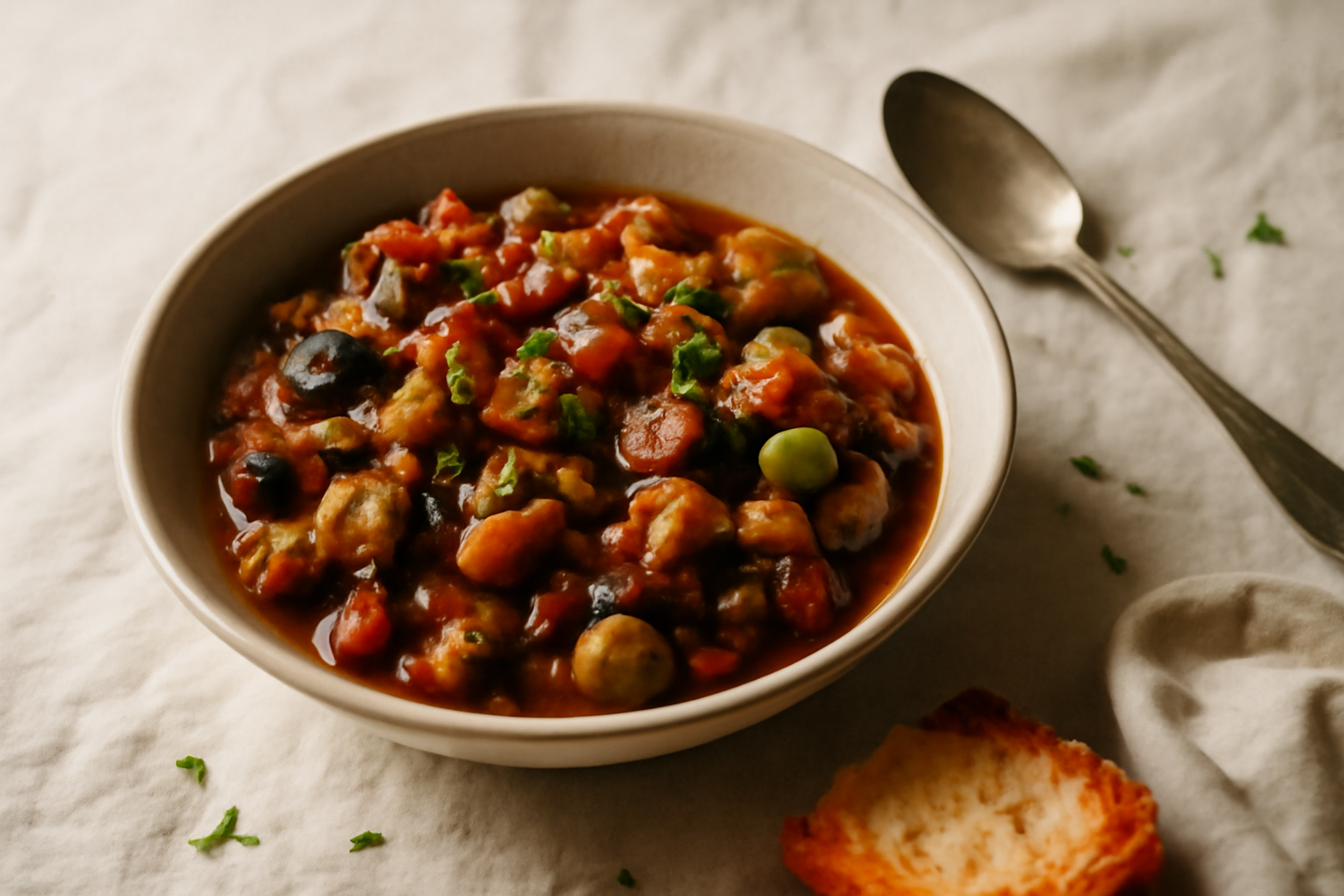 Caponata, served