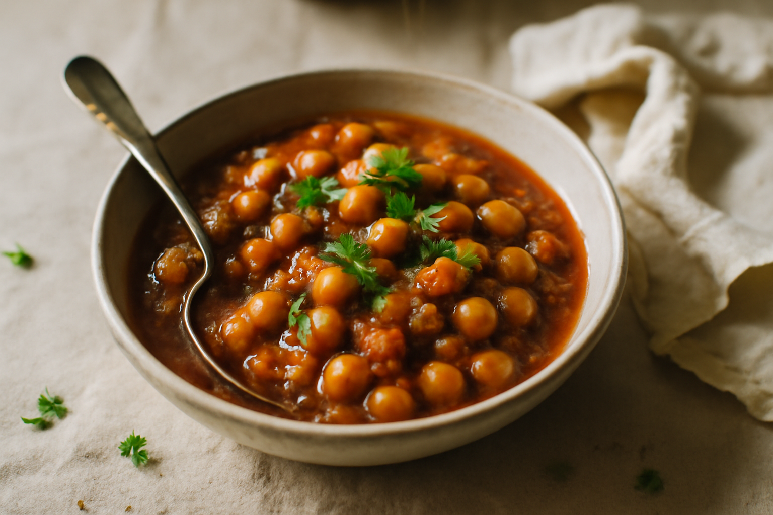 Chana Masala, served