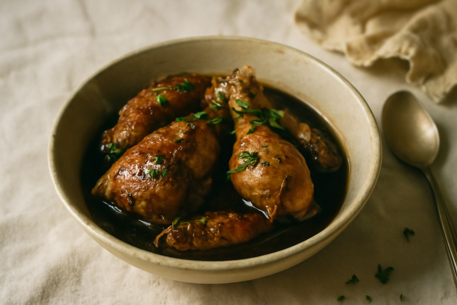 Chicken Adobo, served