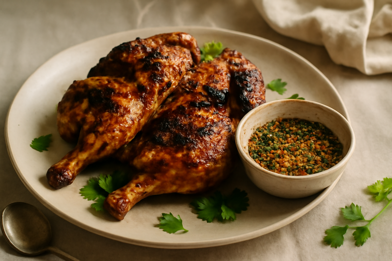 Gai Yang — Thai Grilled Chicken with Nam Jim Jaew, served