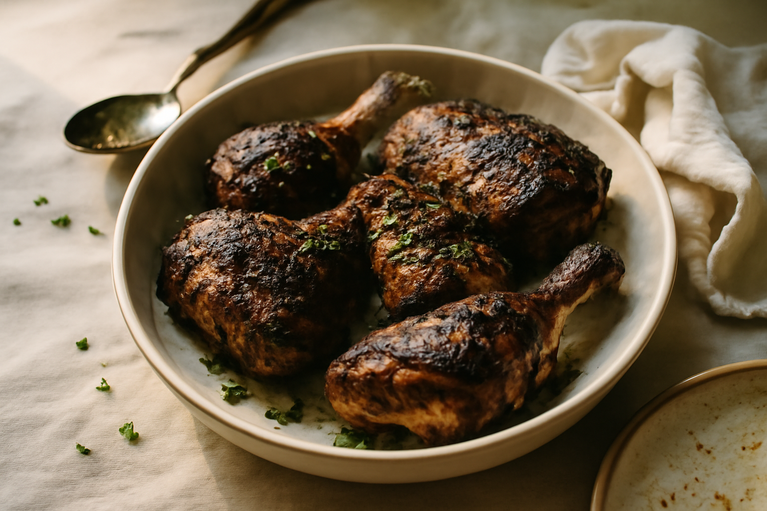 Jamaican Jerk Chicken, served