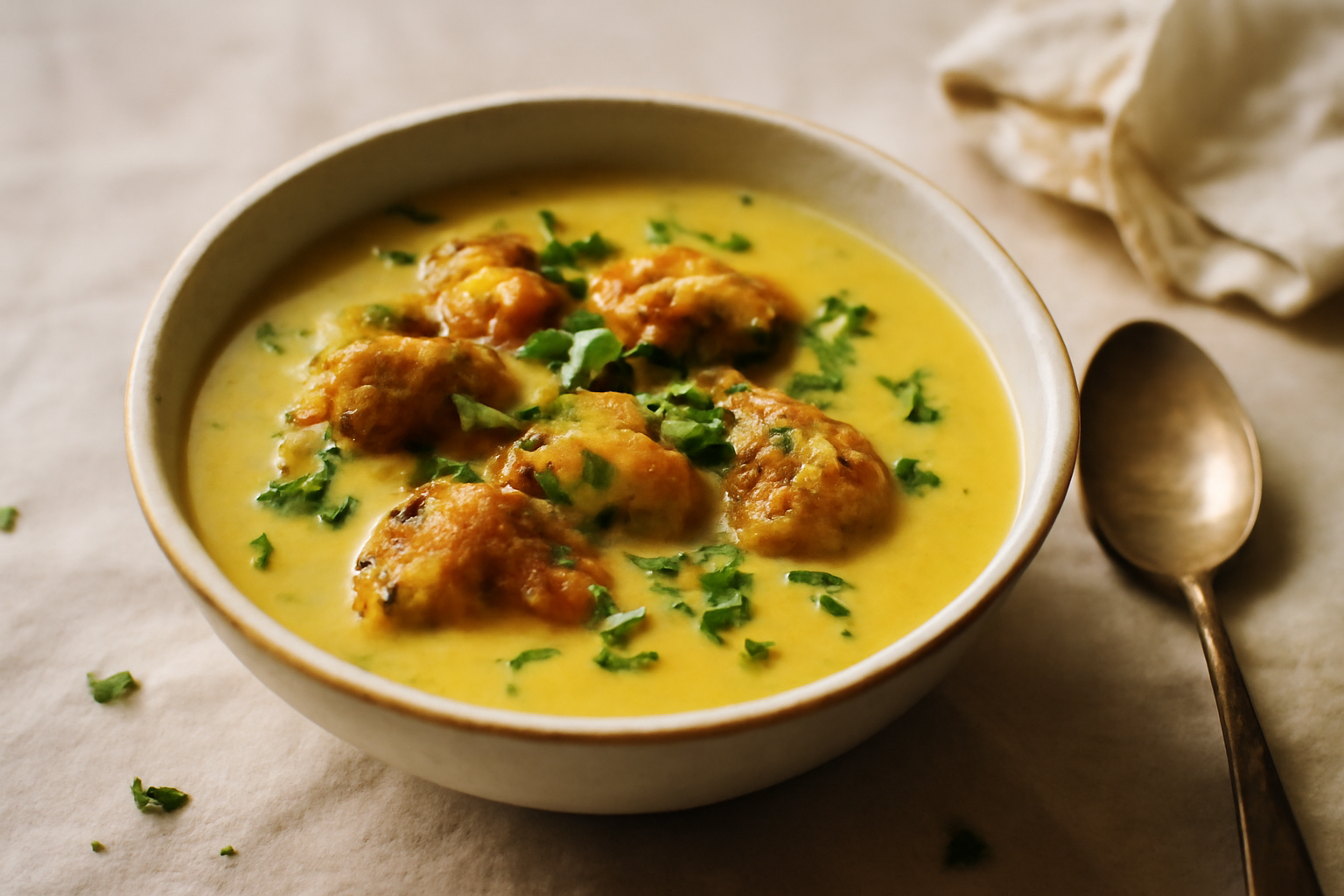Kadhi Pakora, served
