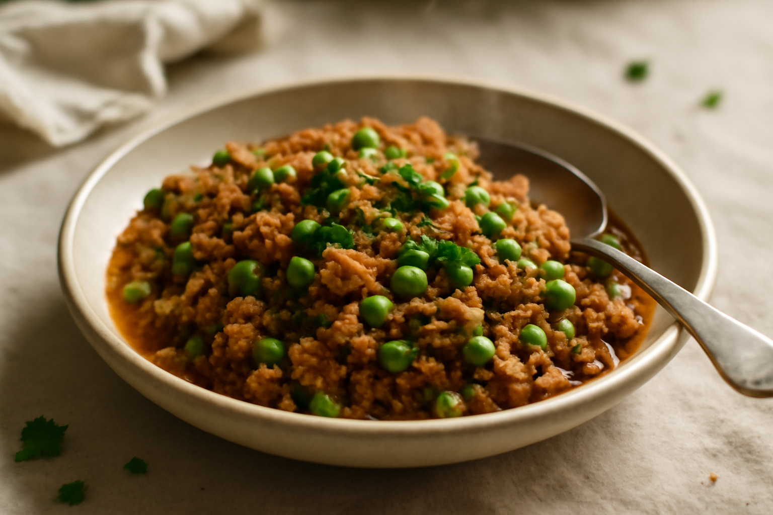 Keema Matar, served