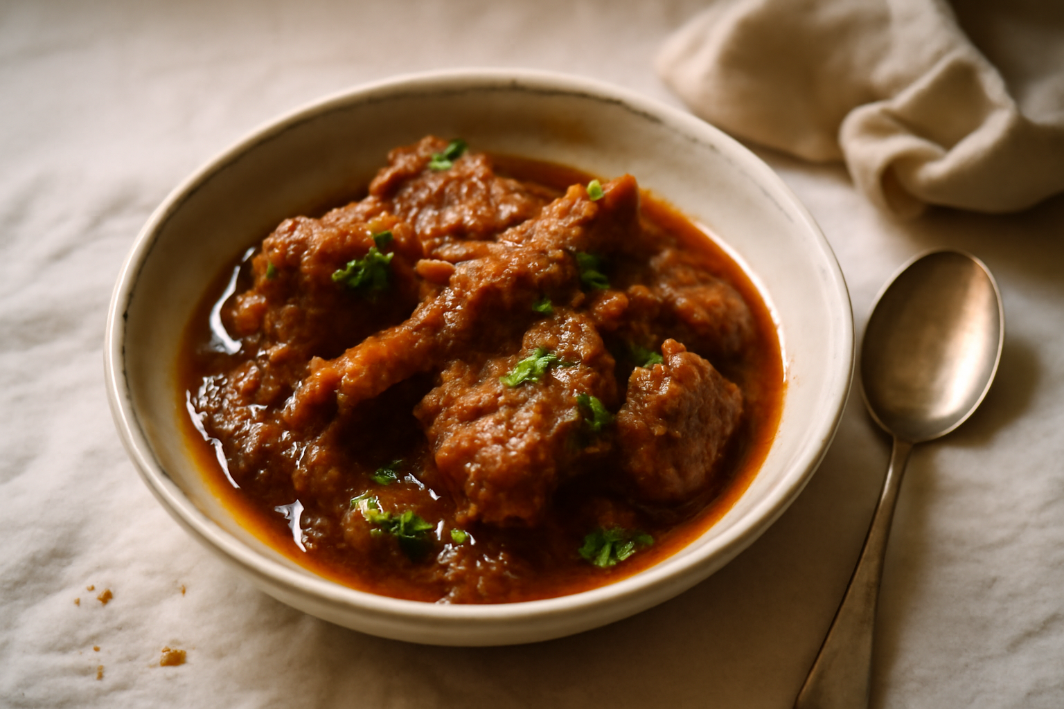 Kosha Mangsho, served