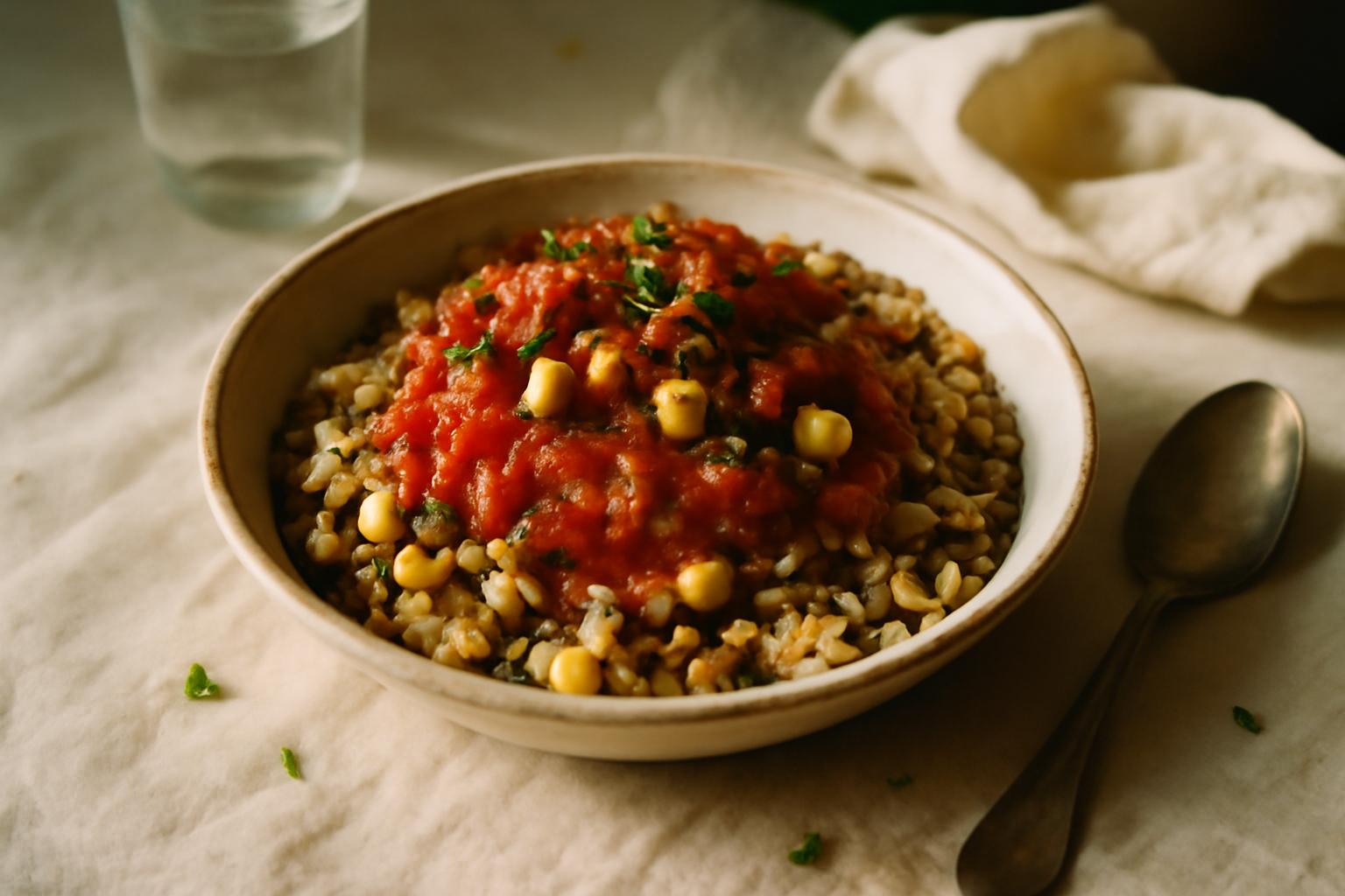 Koshari, served