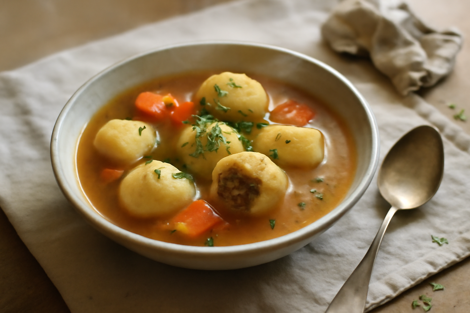 Kubbeh Soup, served