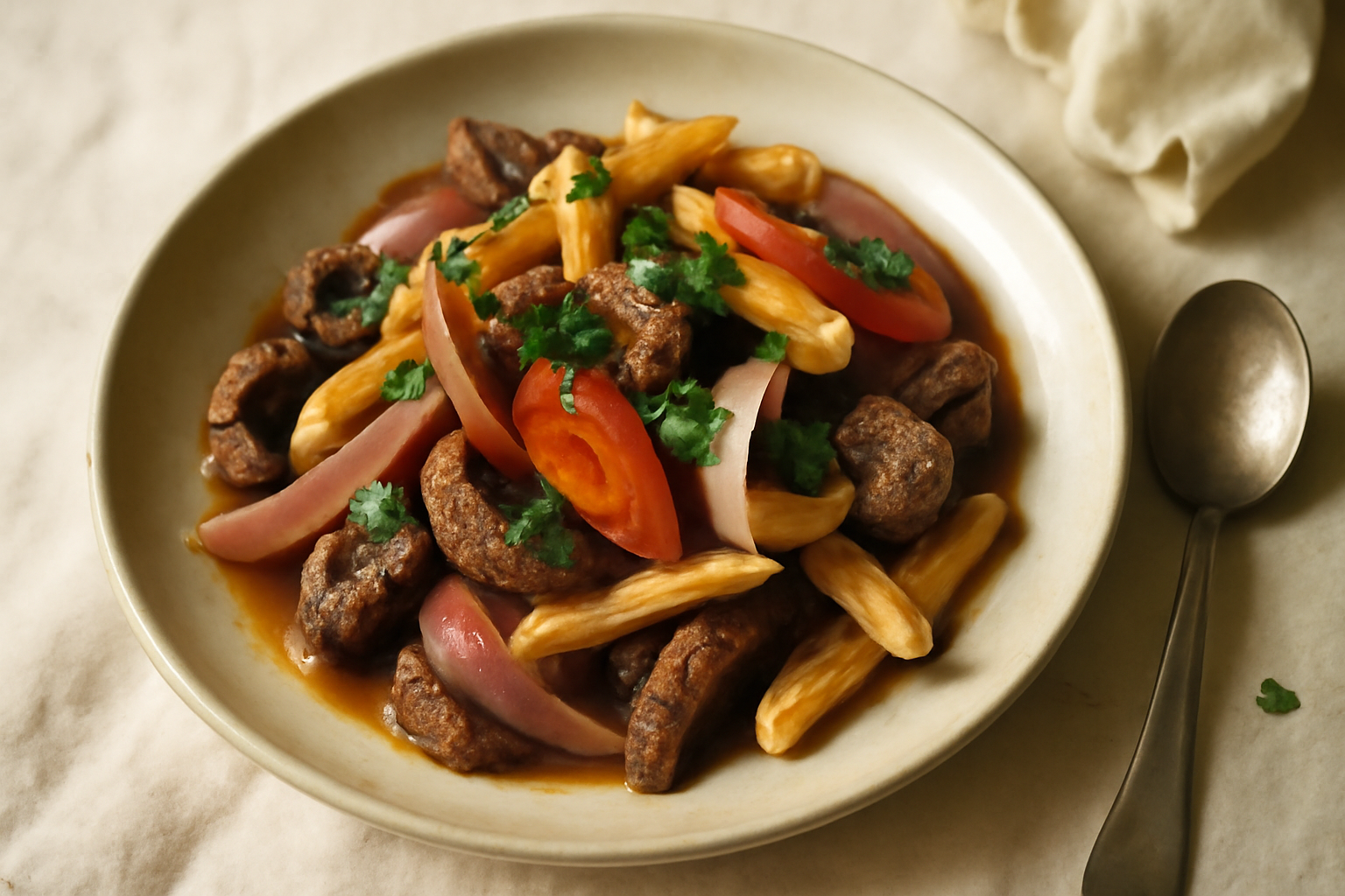 Lomo Saltado, served