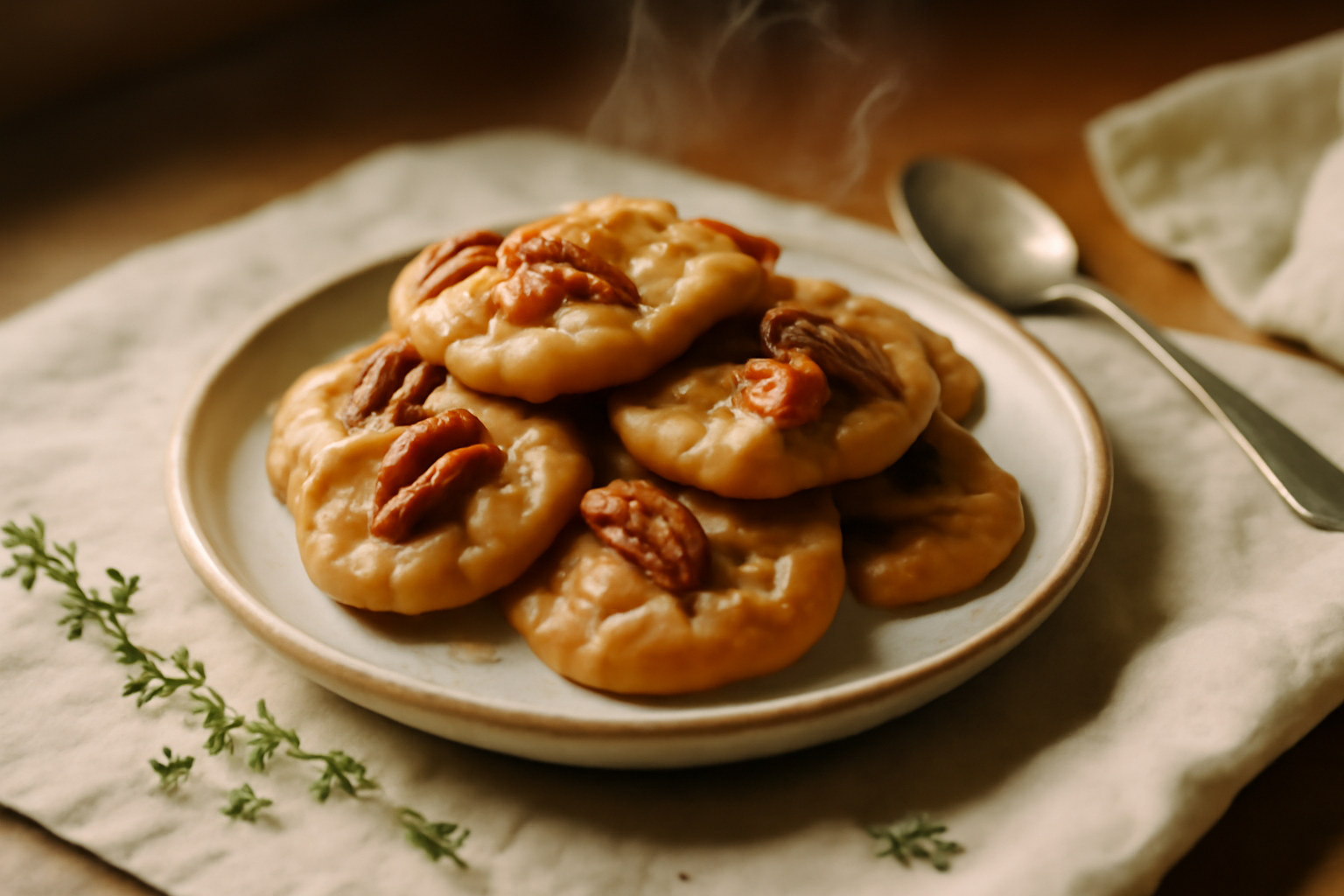 Louisiana Pecan Pralines, served