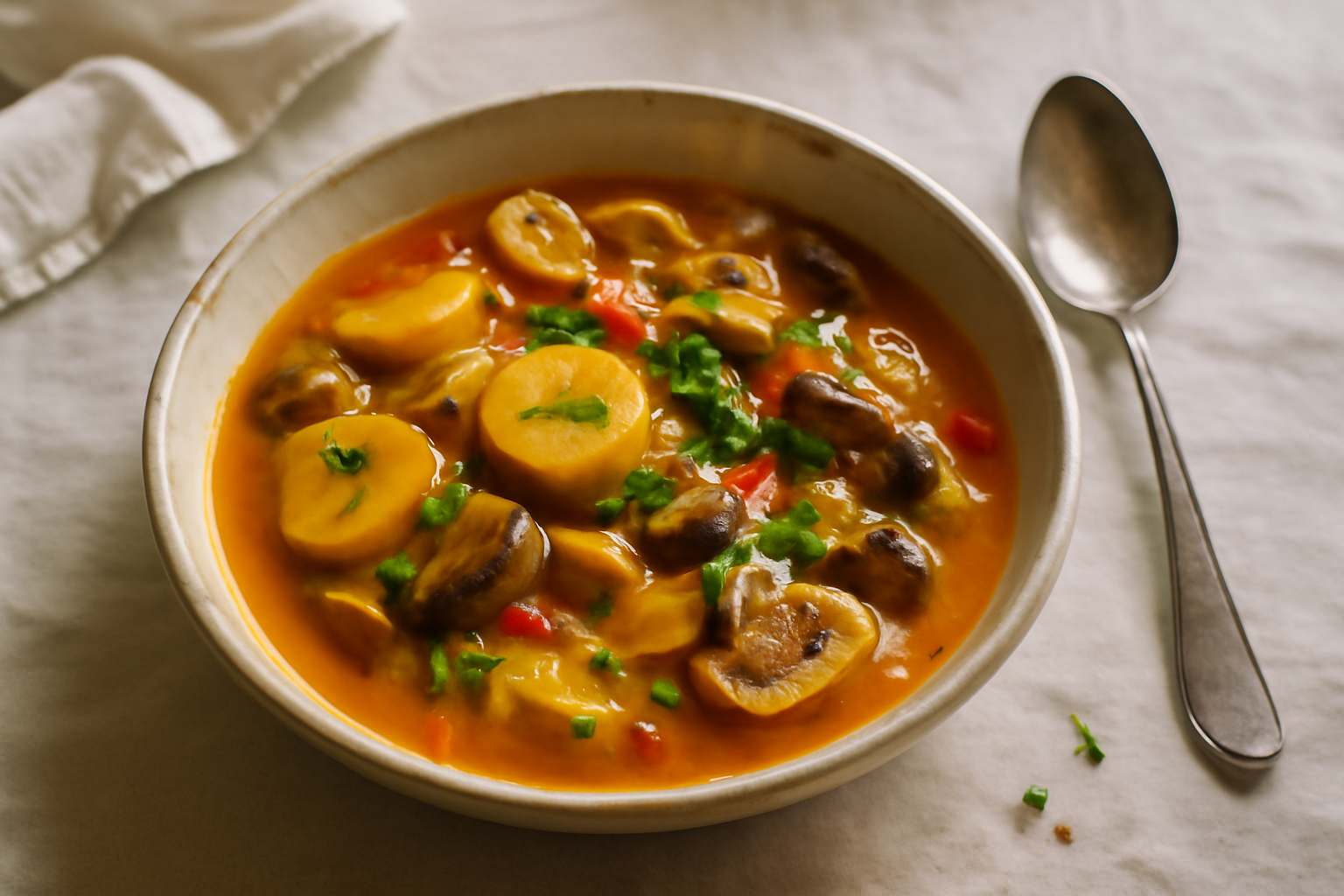 Moqueca de Palmito e Cogumelos, served