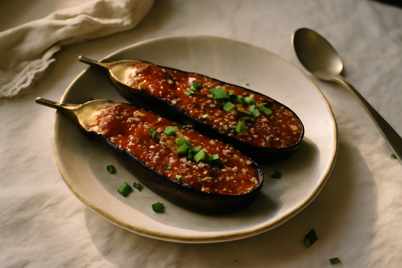 Nasu Dengaku — Miso-Glazed Grilled Japanese Eggplant, served