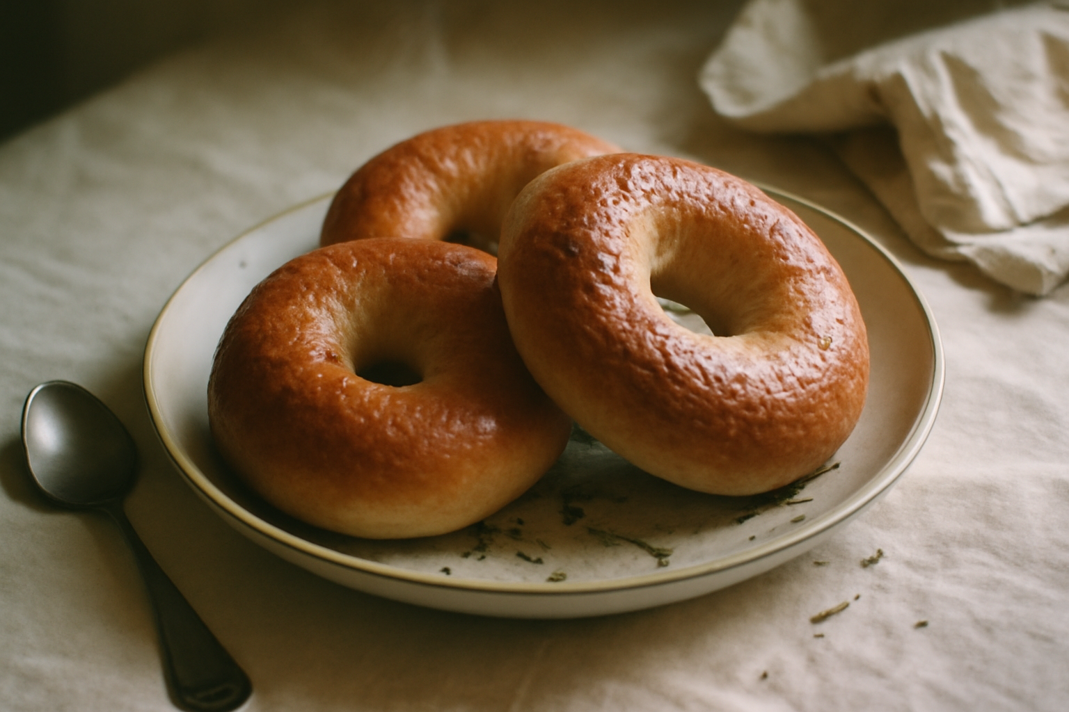 New York–Style Boiled Bagels, served