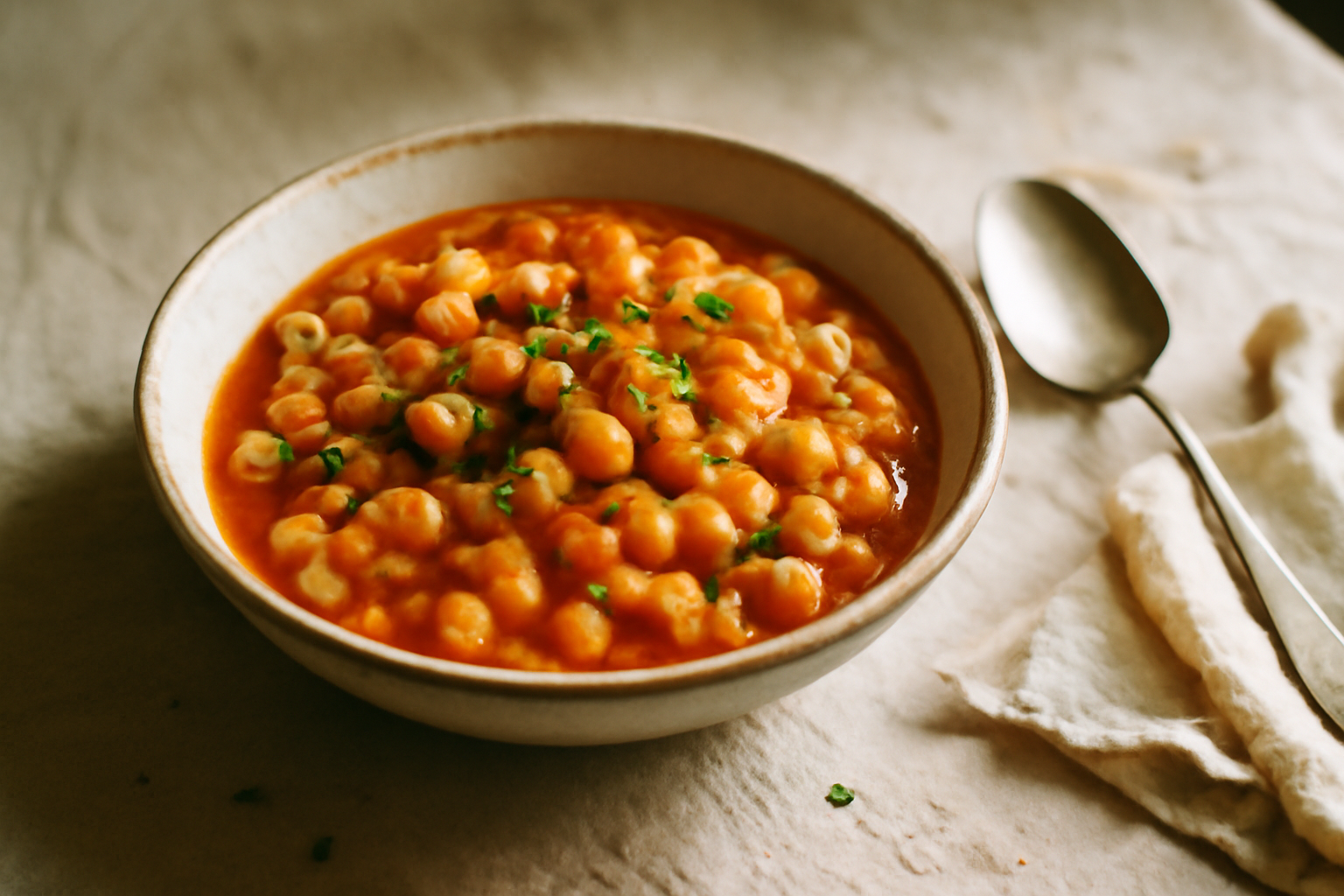 One-Pot Pasta e Ceci, served