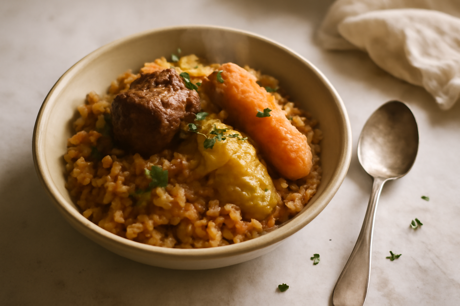 One-Pot Thiebou Yapp, served