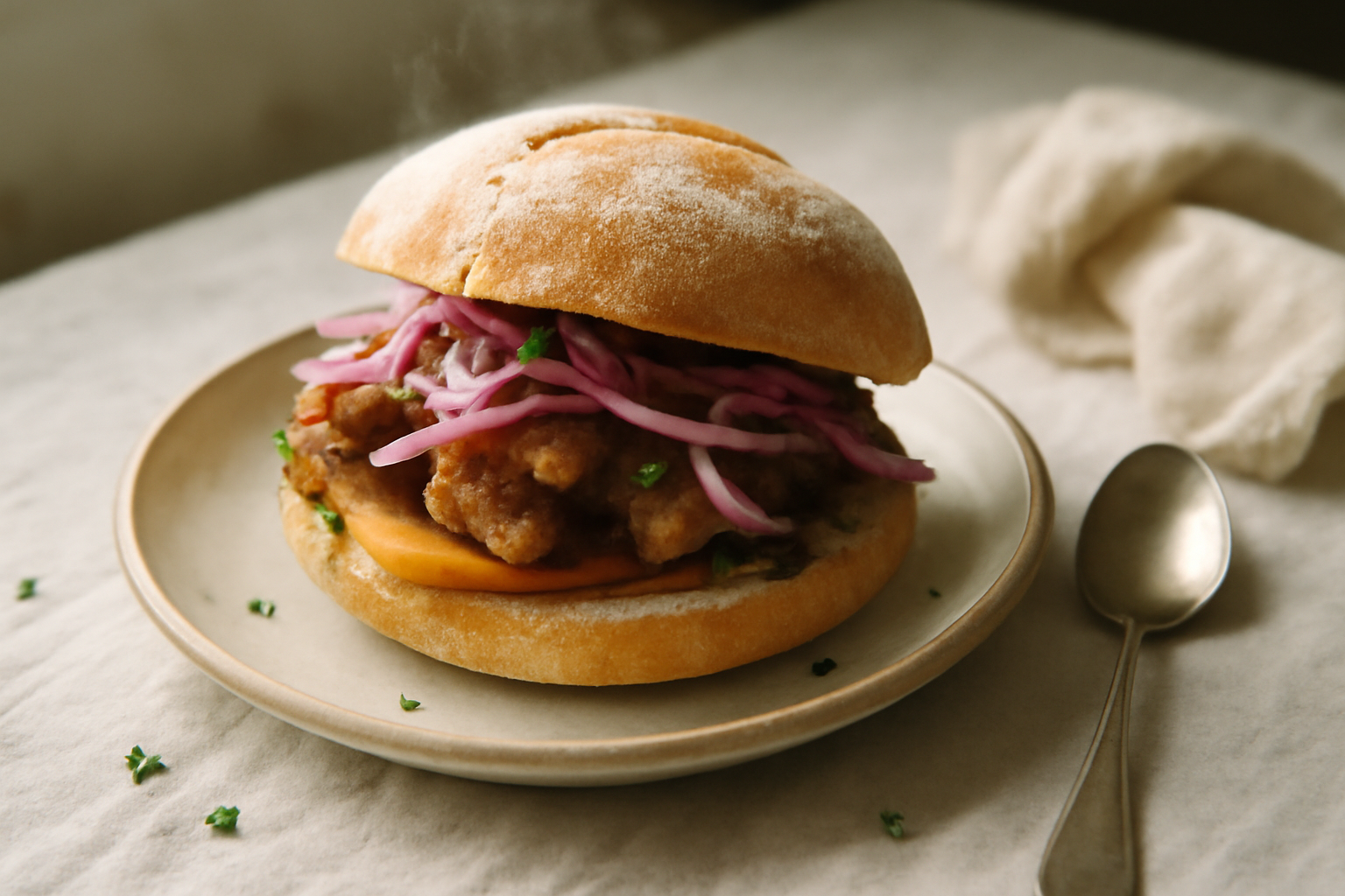 Pan con Chicharrón, served