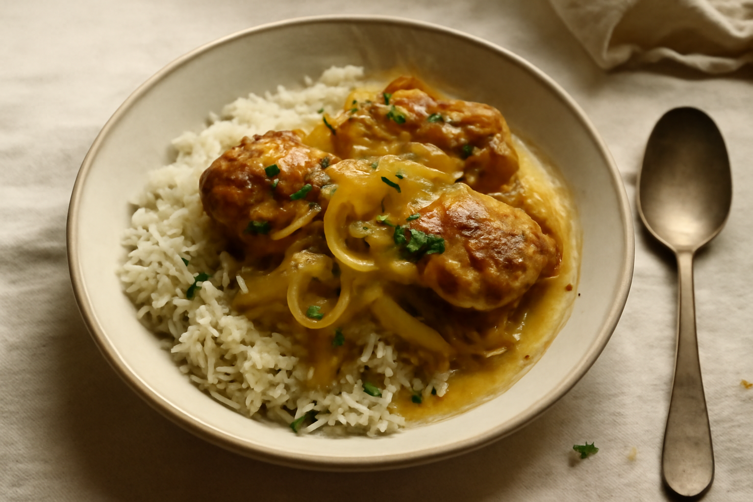Quick Poulet Yassa, served