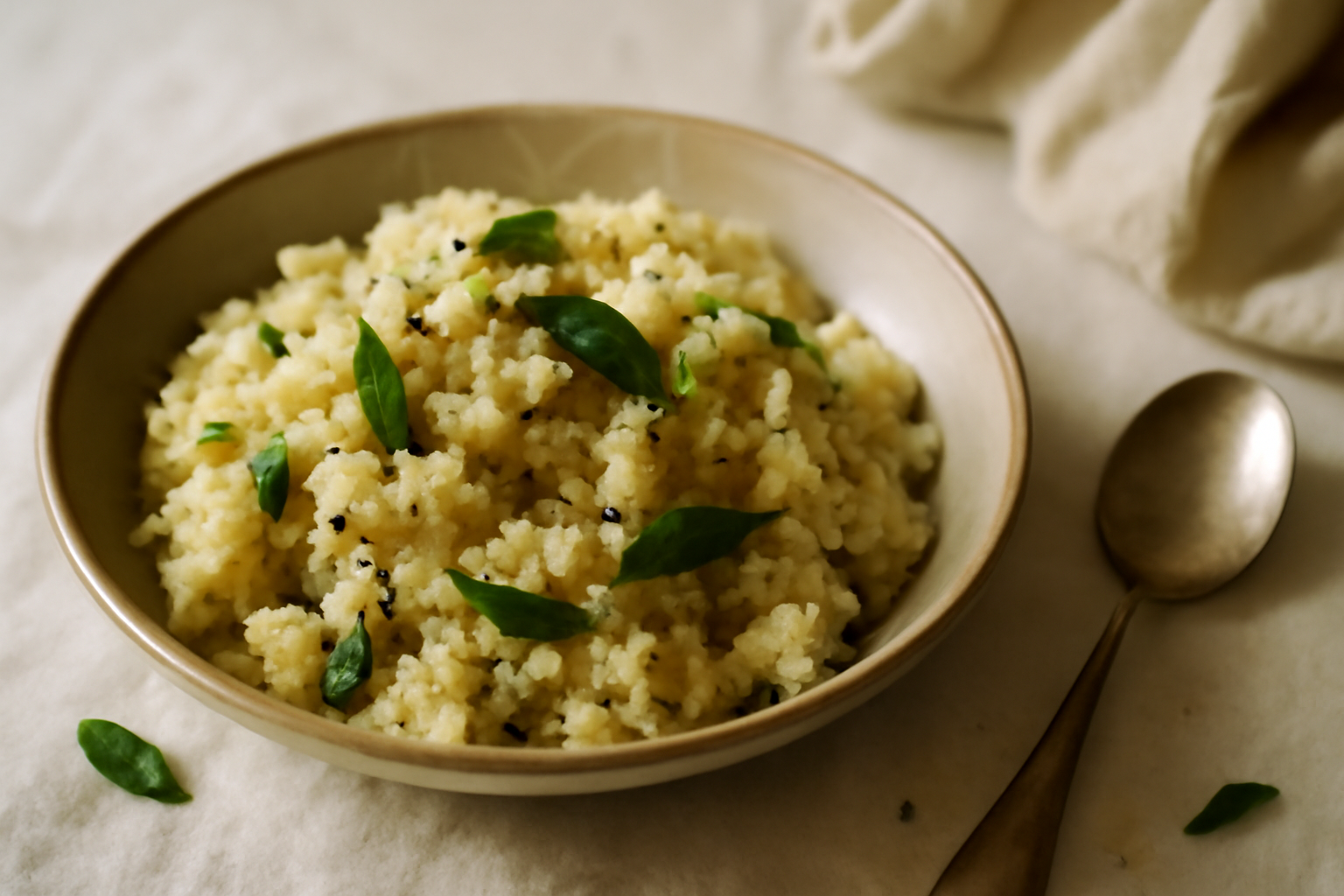 Rava Upma, served