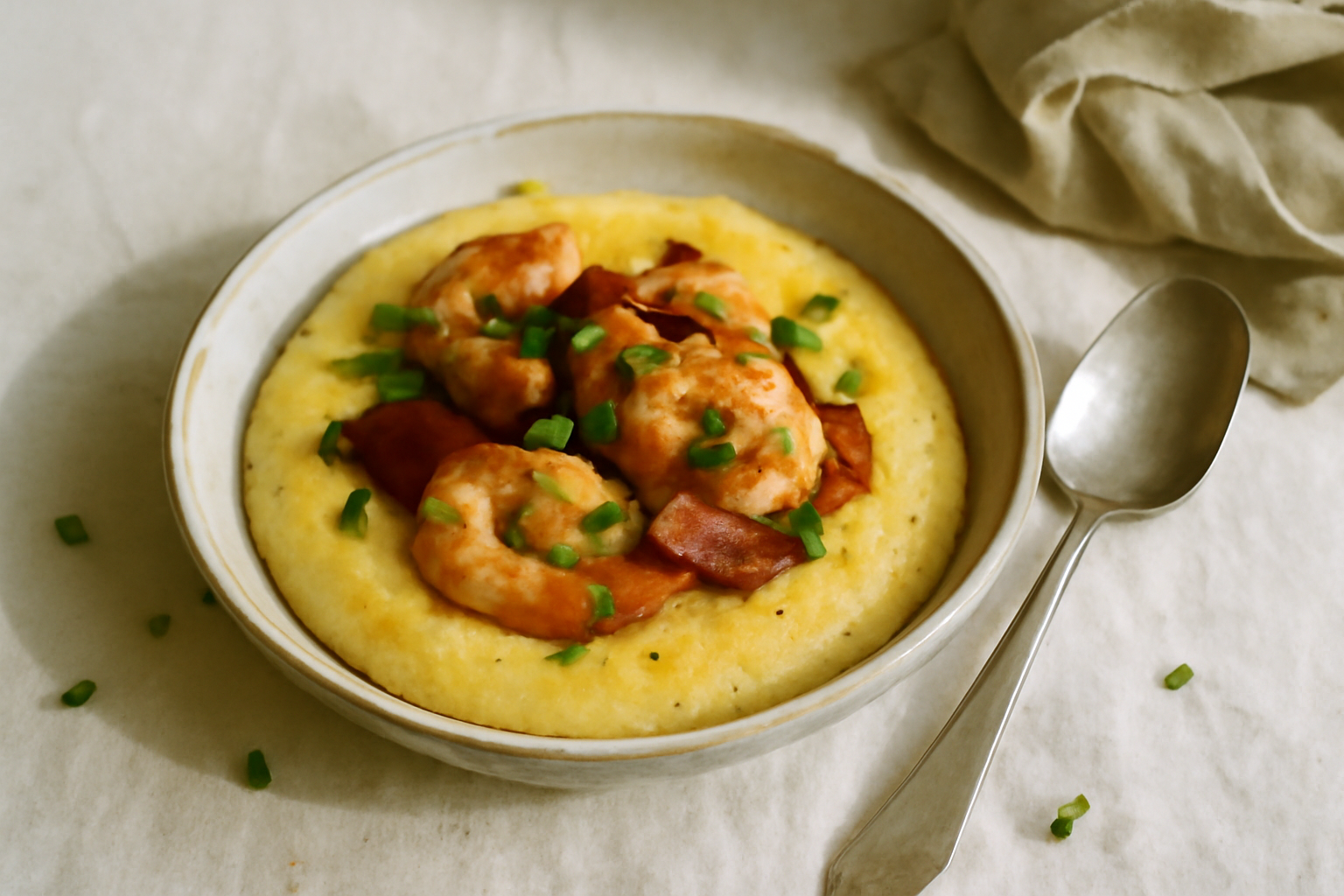 Shrimp and Cheddar Grits, served