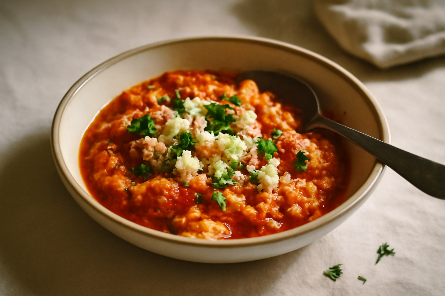 Strapatsada, served