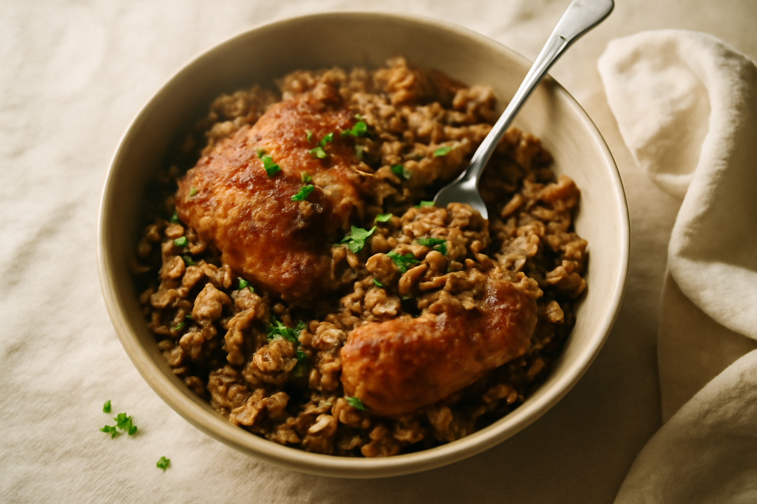 Trinidadian Chicken Pelau, served
