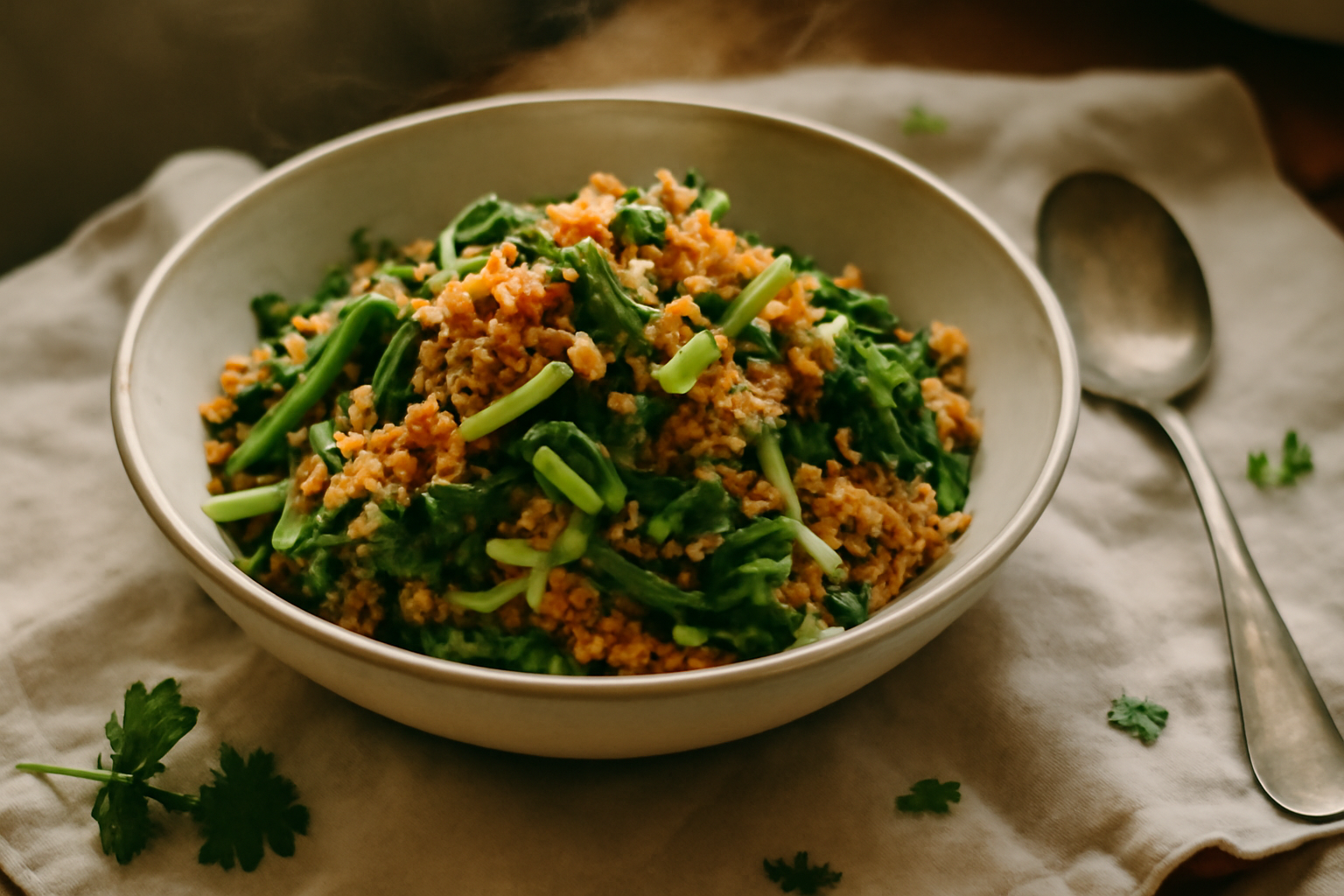 Urap Sayur — Indonesian Spiced Grated Coconut with Vegetables, served