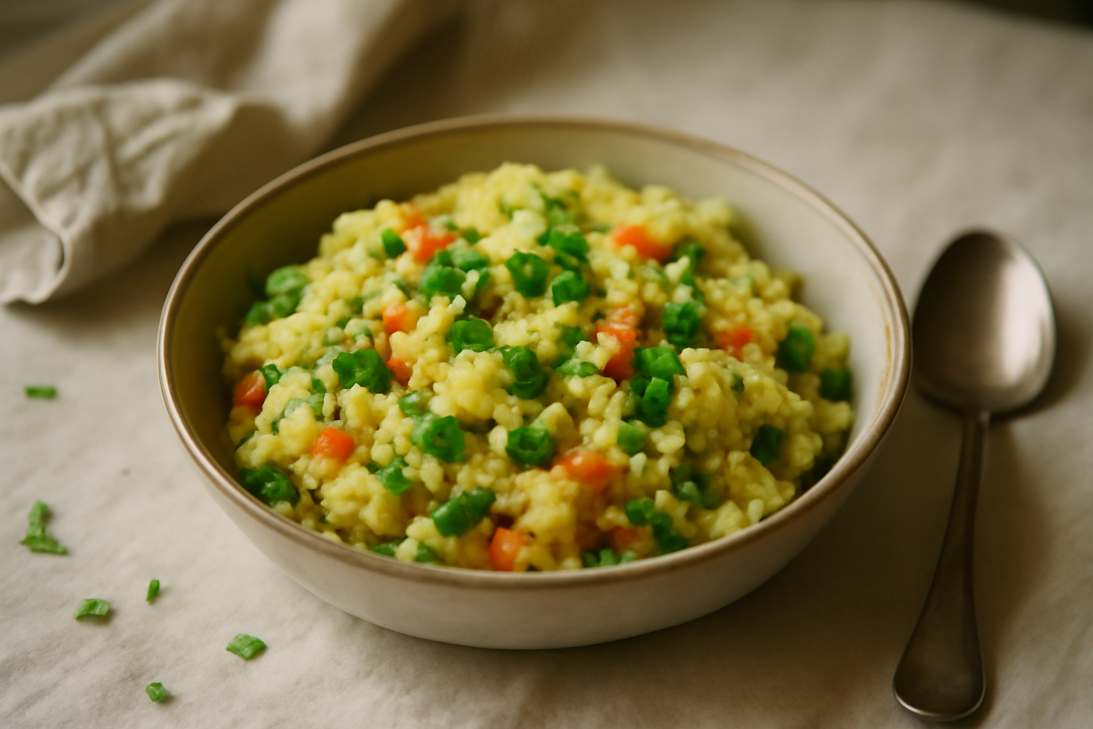 Vegetable Rava Upma, served