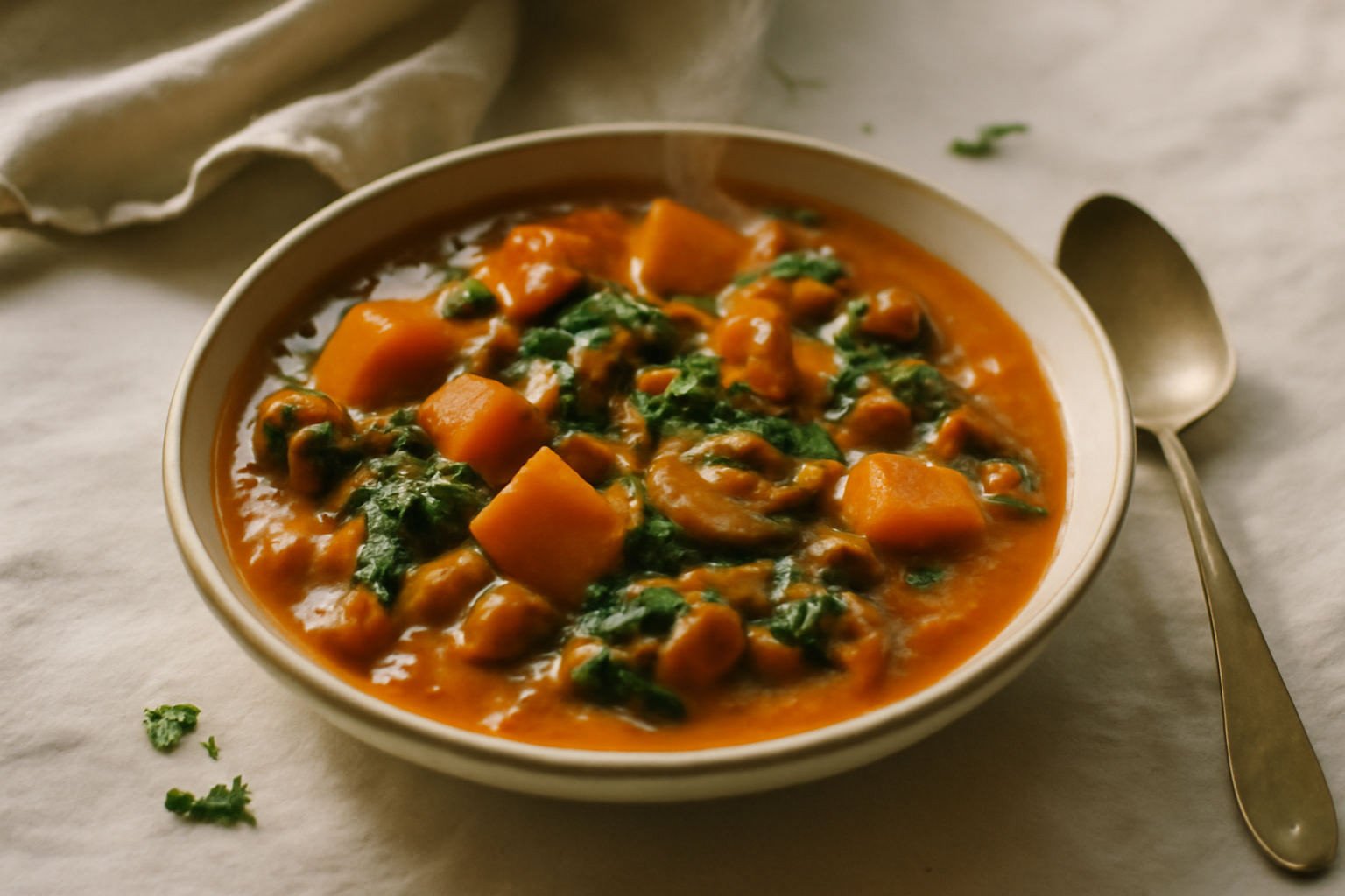 Vegetarian Ghanaian Groundnut Stew, served