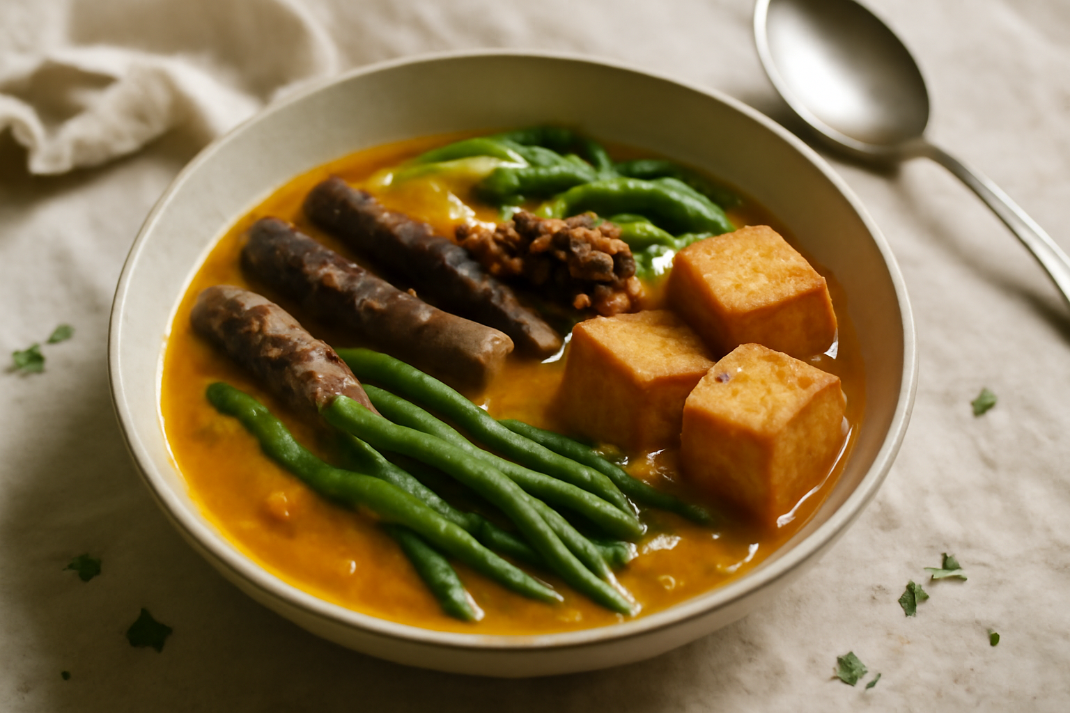Vegetarian Kare-Kare, served