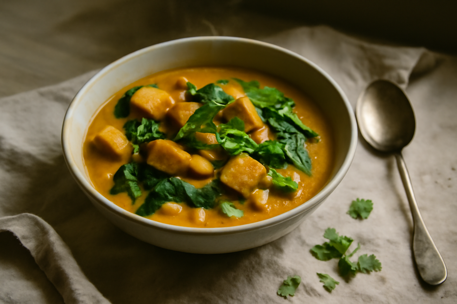 Vegetarian Laksa , served