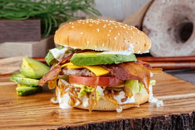 Bacon Avocado Cheeseburger