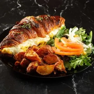 Egg on croissant