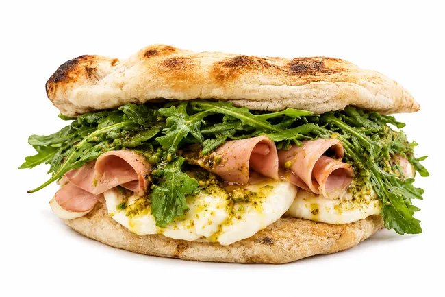 Pinsa Mortadella & Pistachio