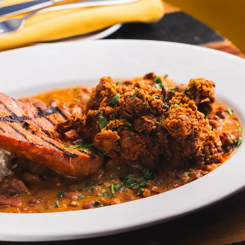 Fried Chicken with Red Beans & Rice