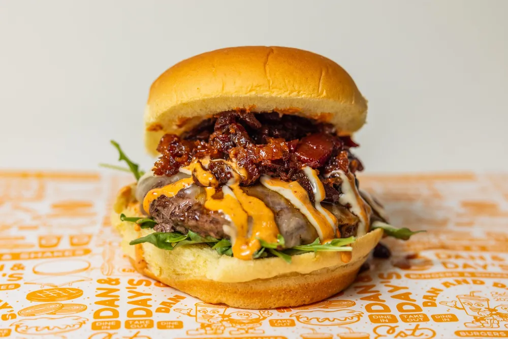 Bacon Jam Burger on a Round Roll